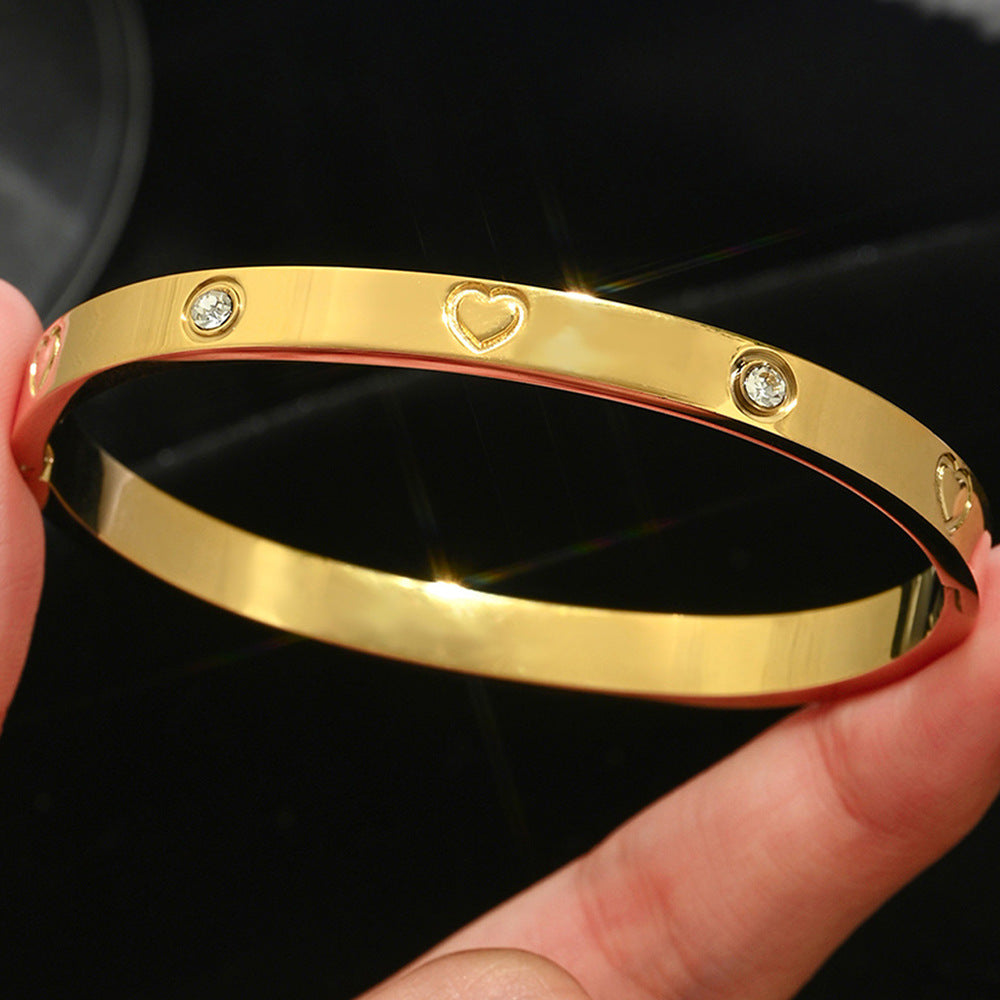 Gold-colored stainless steel bracelet