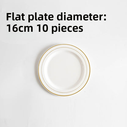 Gold Disposable Plastic Dinner Plates