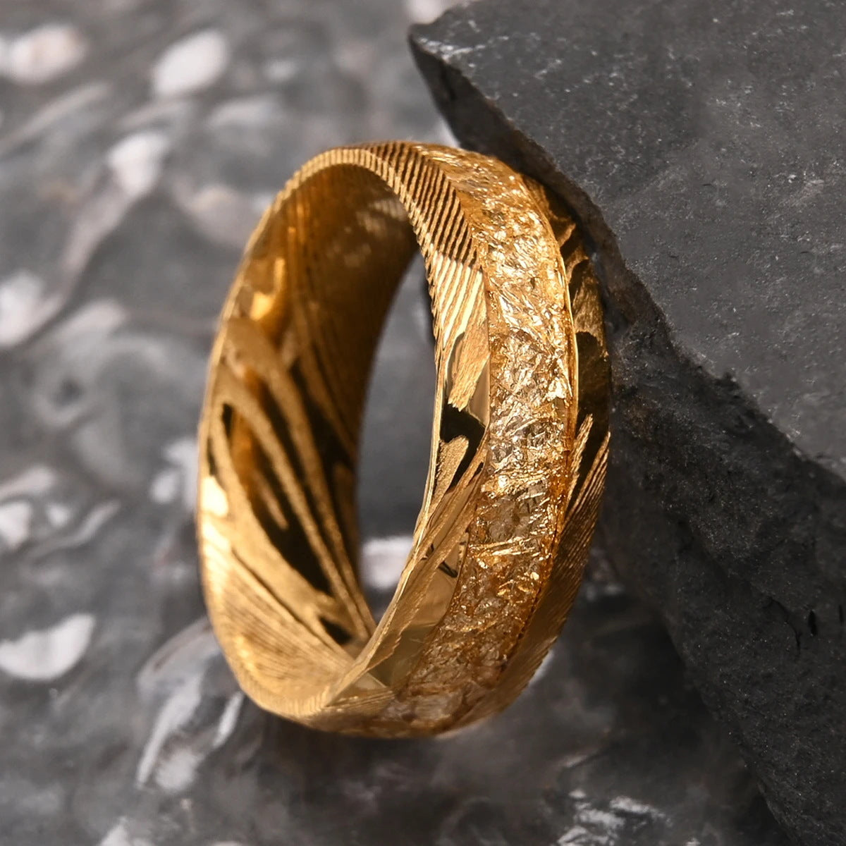 Gold foil men's ring