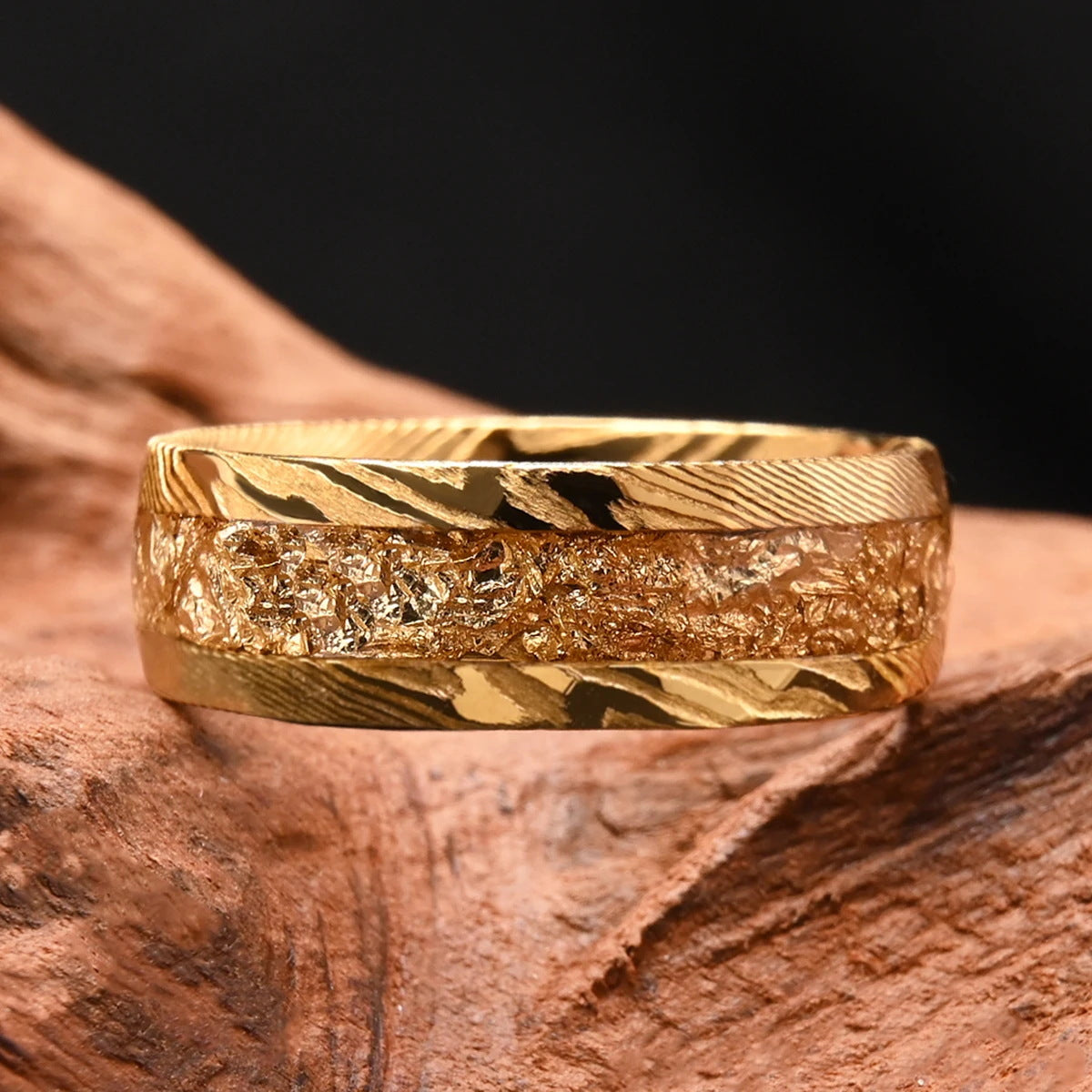 Gold foil men's ring