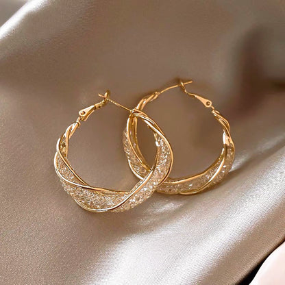 Gold Geometric Earrings with Pearl Accents