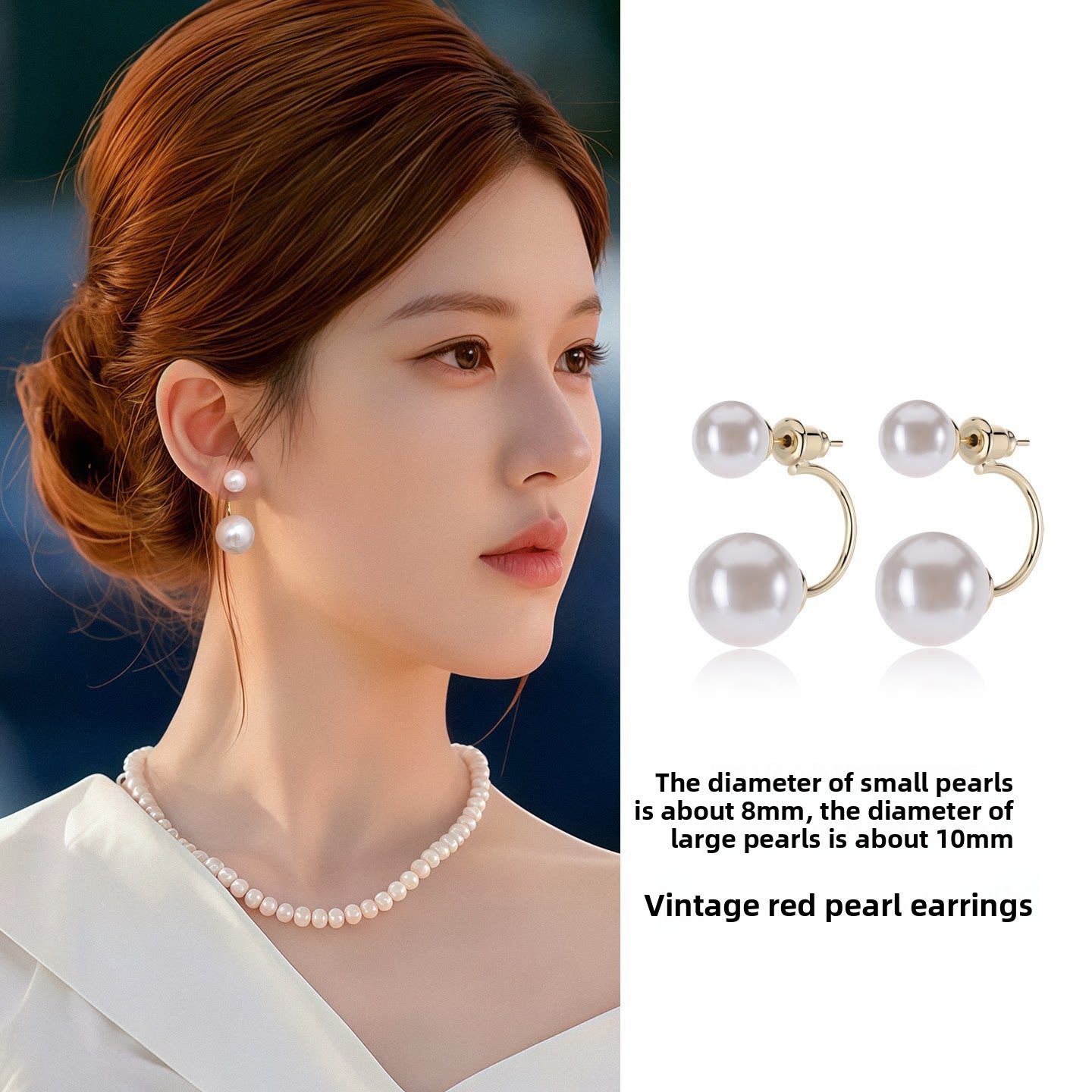 Gold Geometric Earrings with Pearl Accents