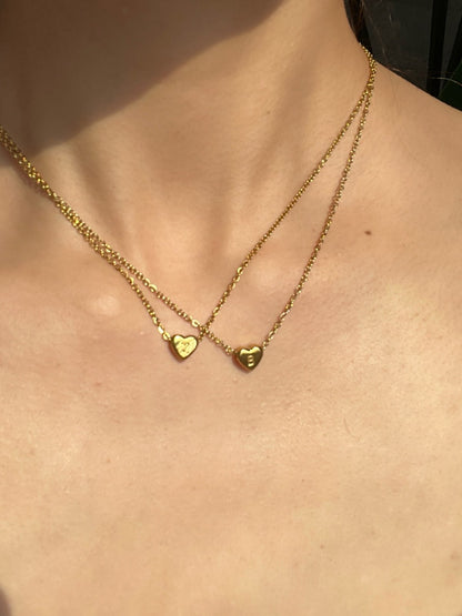 Gold Heart Letter Necklace