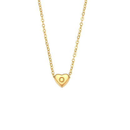 Gold Heart Letter Necklace