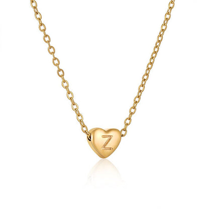 Gold Heart Letter Necklace