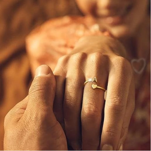 Gold initial ring