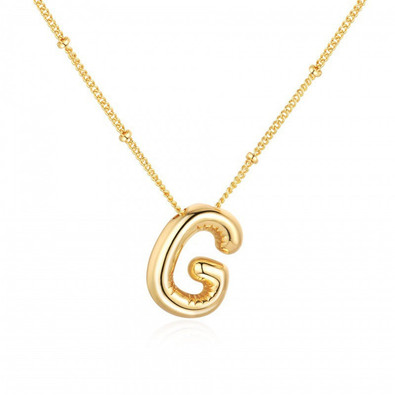 Gold Letter Stainless Steel Necklace