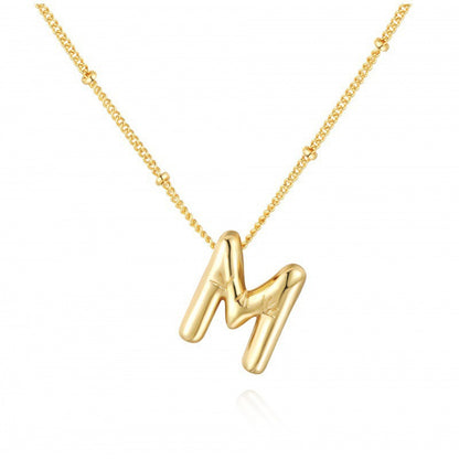 Gold Letter Stainless Steel Necklace