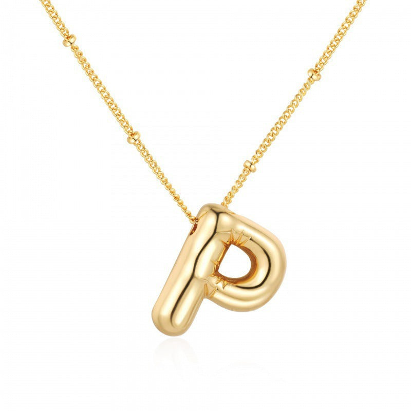 Gold Letter Stainless Steel Necklace