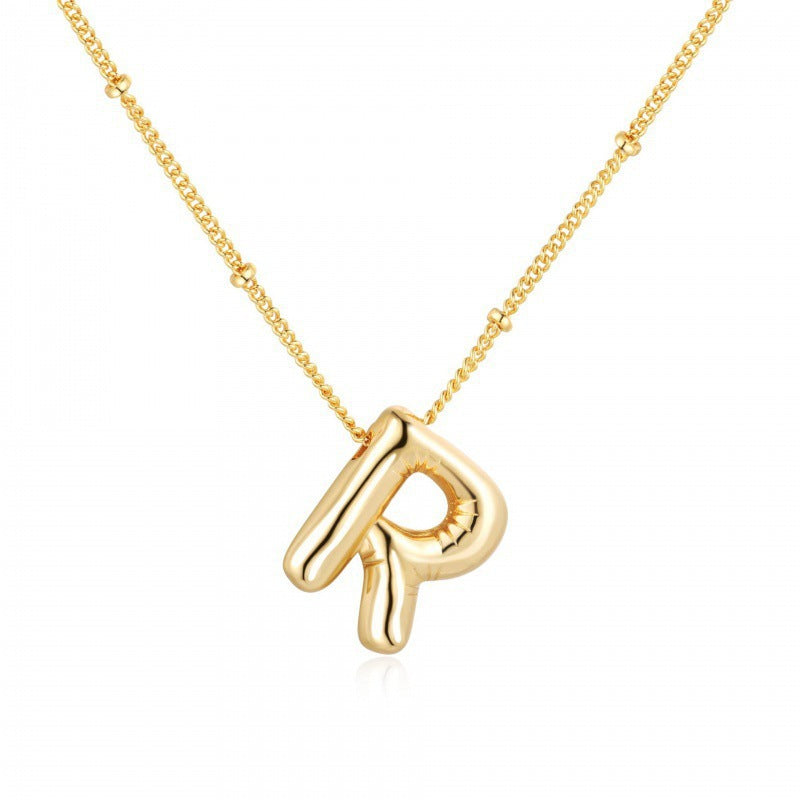 Gold Letter Stainless Steel Necklace