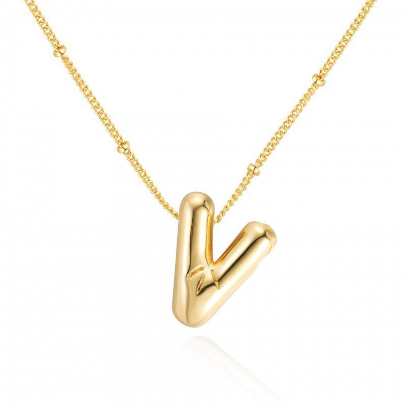Gold Letter Stainless Steel Necklace