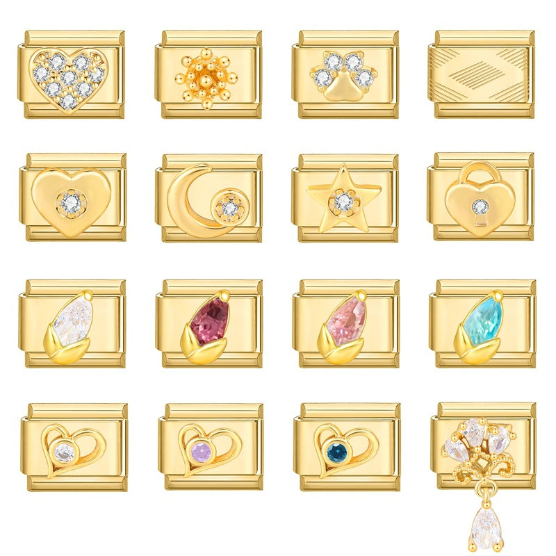 Gold Moon Charm for Bracelet Making