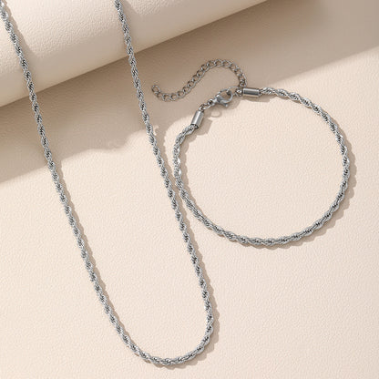 Gold necklace hemp rope