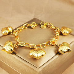 White k peach heart bracelet gold