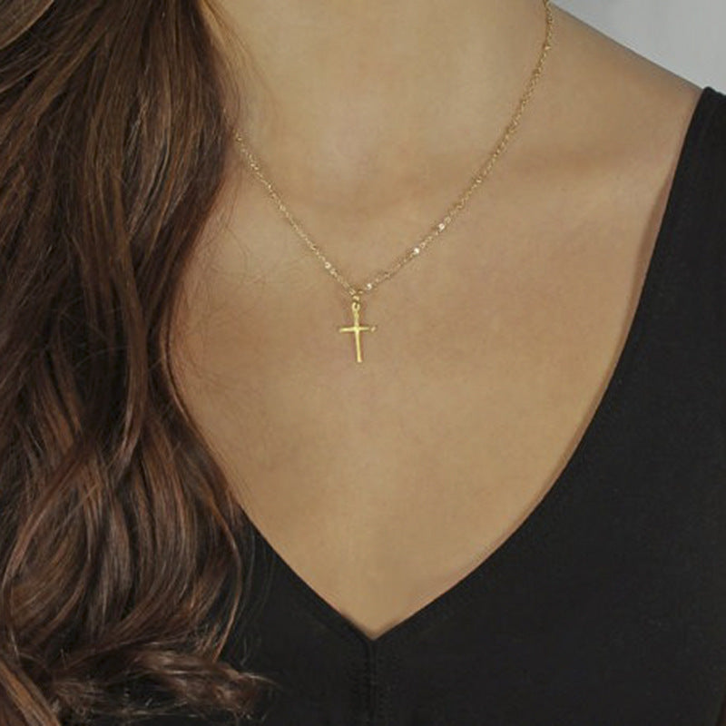 Gold Plated Cross Pendant Necklace