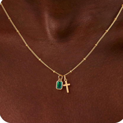 Gold Plated Cross Zircon Necklace