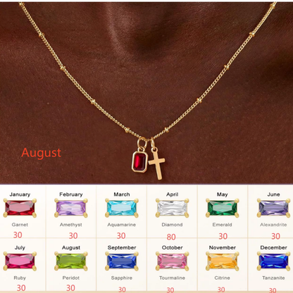 Gold Plated Cross Zircon Necklace
