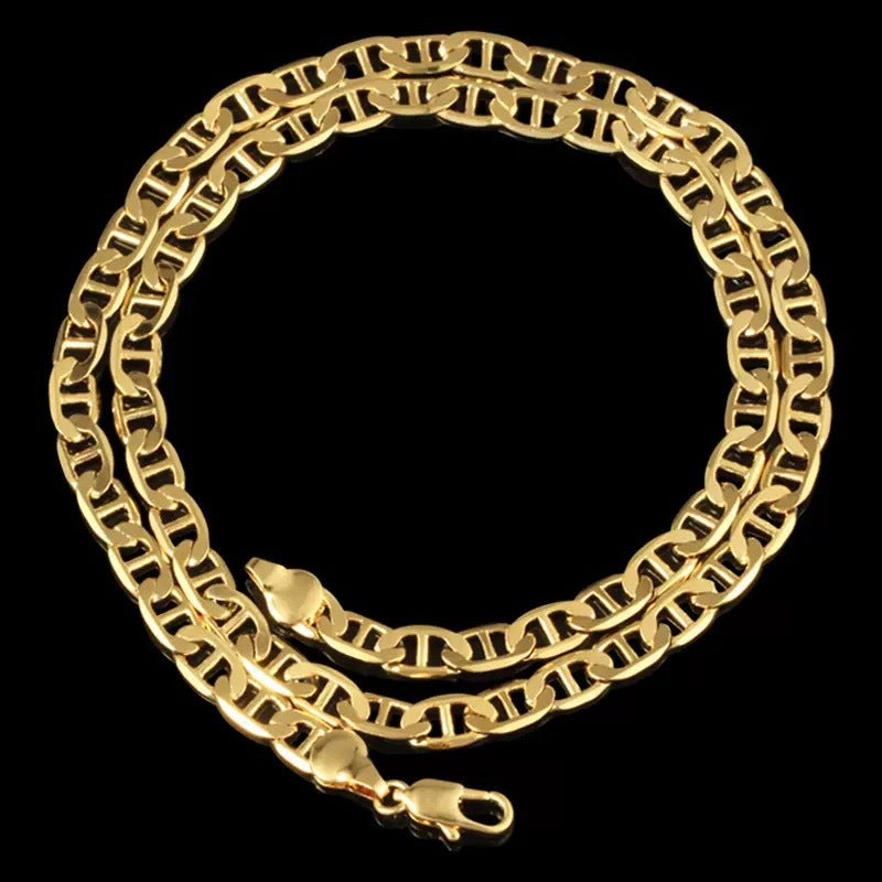 Gold Plated Flat Chain Pig Nose Necklace