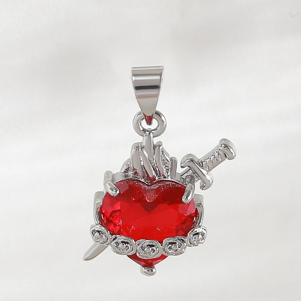 Gold Plated Heart Cross Pendant
