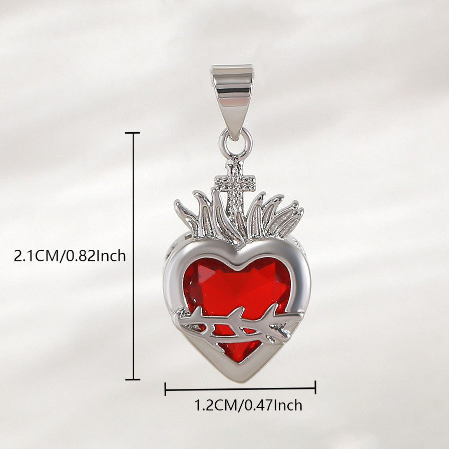 Gold Plated Heart Cross Pendant