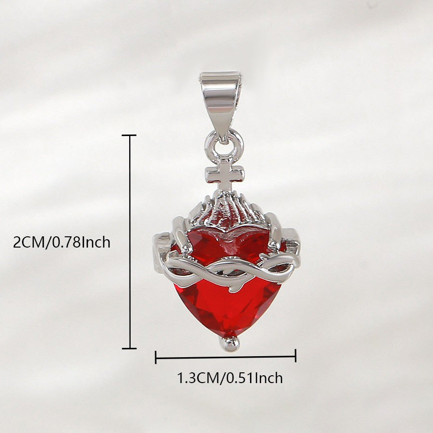Gold Plated Heart Cross Pendant
