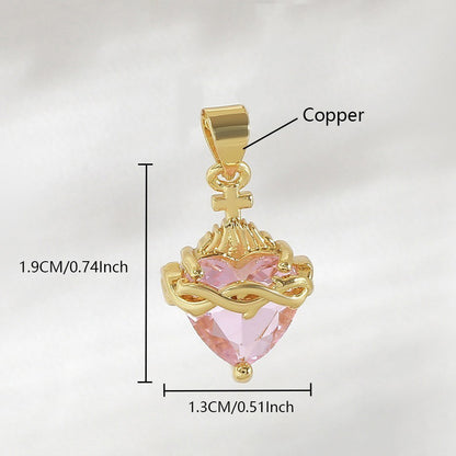 Gold Plated Heart Cross Pendant