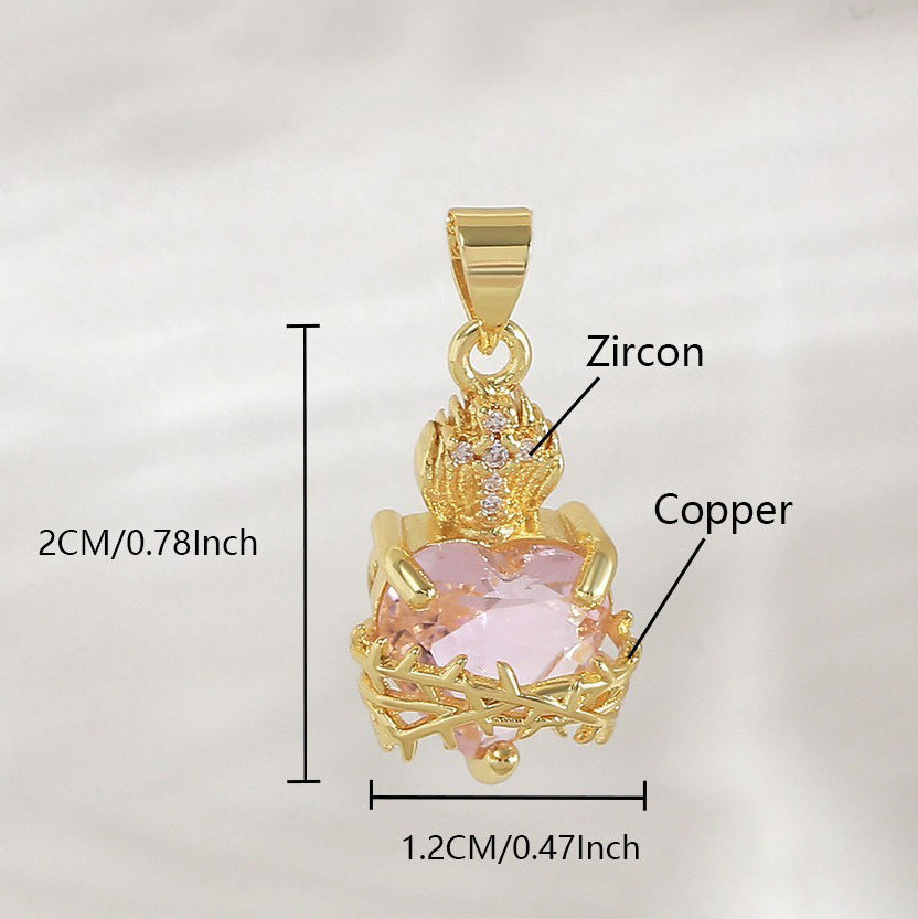 Gold Plated Heart Cross Pendant