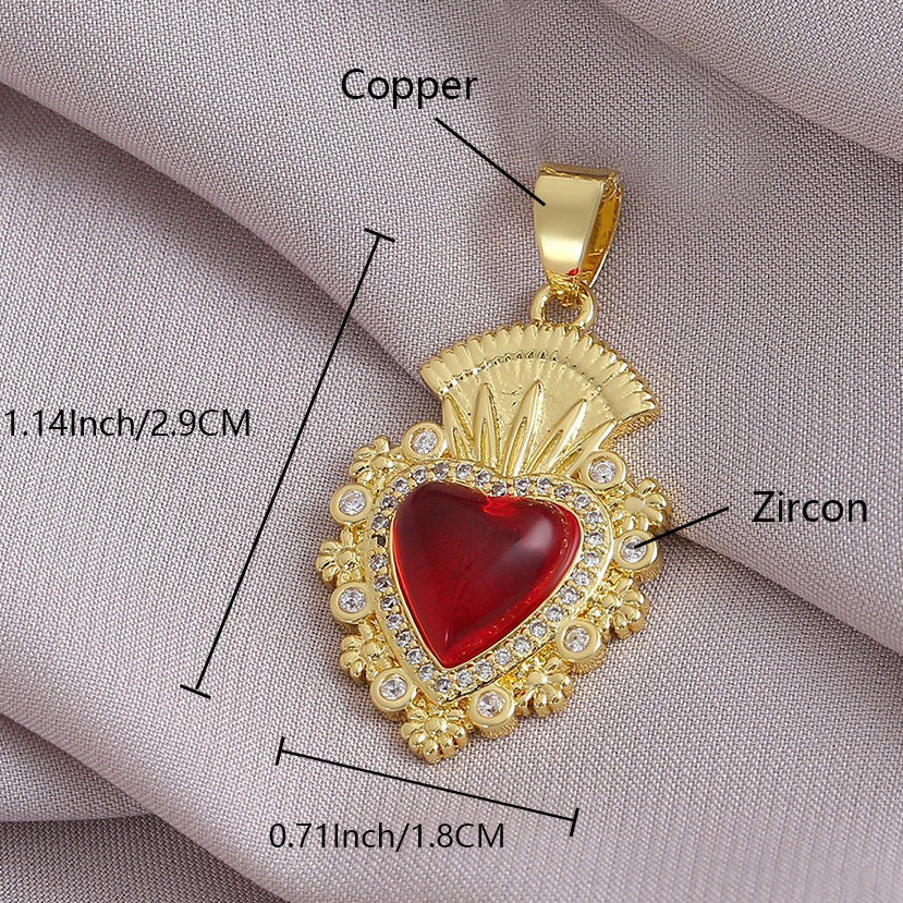 Gold Plated Heart Cross Pendant