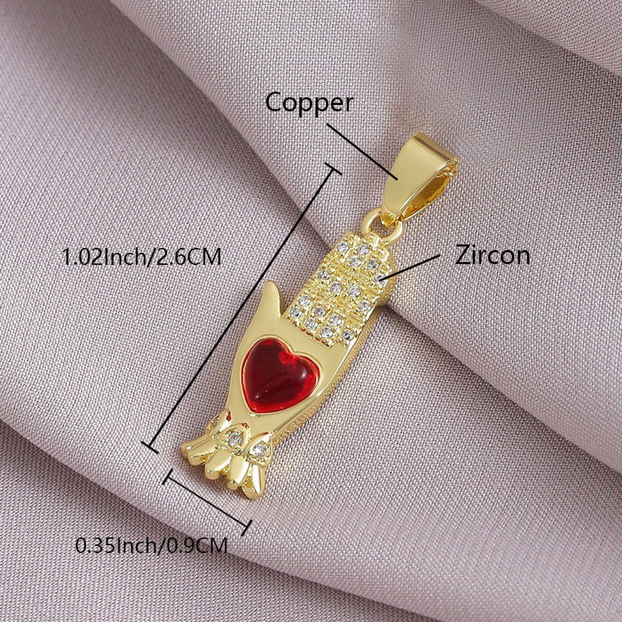 Gold Plated Heart Cross Pendant