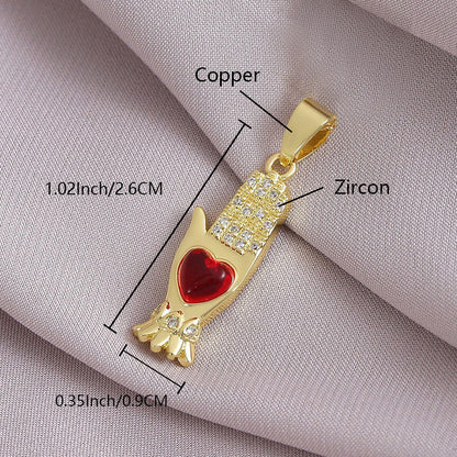 Gold Plated Heart Cross Pendant