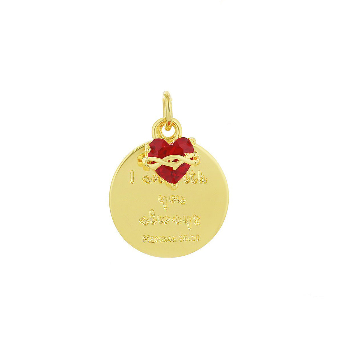 Gold Plated Heart Cross Pendant
