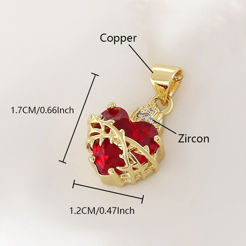 Gold Plated Heart Cross Pendant