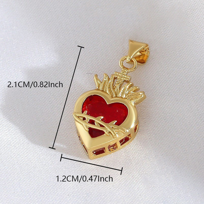 Gold Plated Heart Cross Pendant