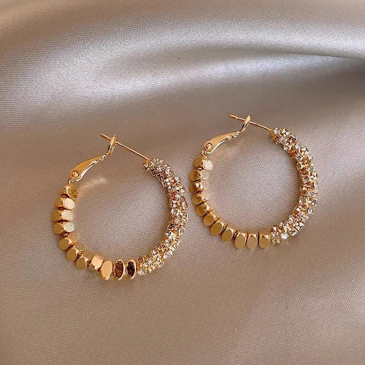 Gold Plated Large Hoop Earrings