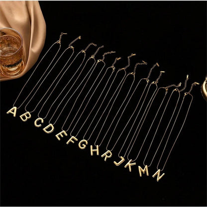 Gold Plated Letter Pendant Necklace