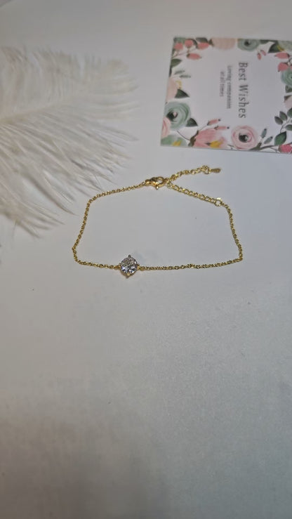 Gold Plated Simulated Diamond Necklace