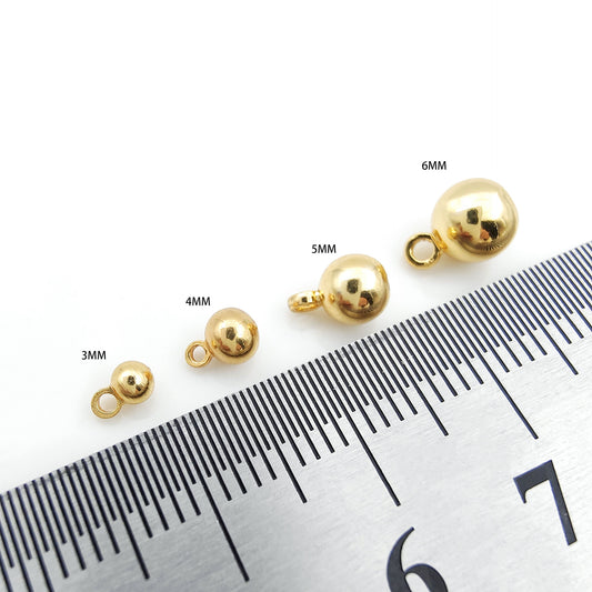 Gold Plated Solid Beads for Jewelry Making
