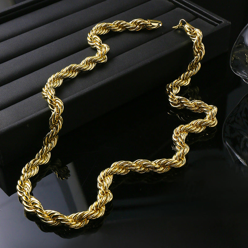 Gold Plated Twist Chain Necklace Bracelet