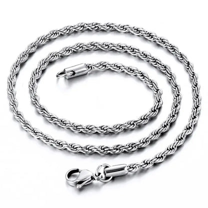 Gold Plated Twist Chain Necklace Bracelet