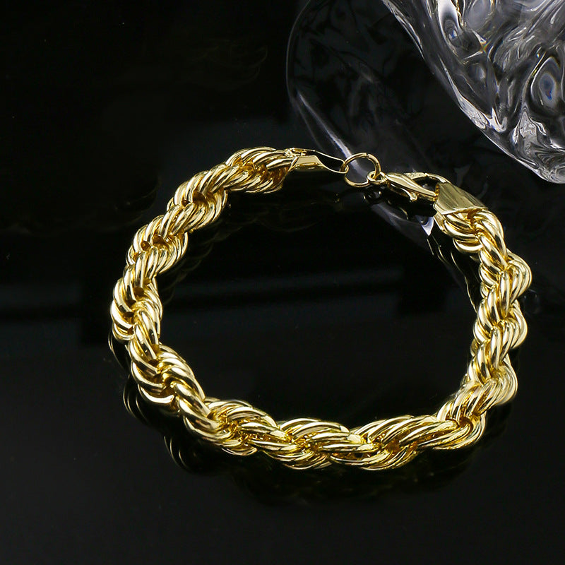 Gold Plated Twist Chain Necklace Bracelet