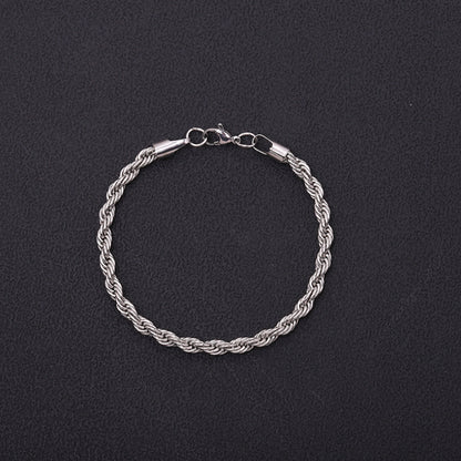 Gold Plated Twist Chain Necklace Bracelet
