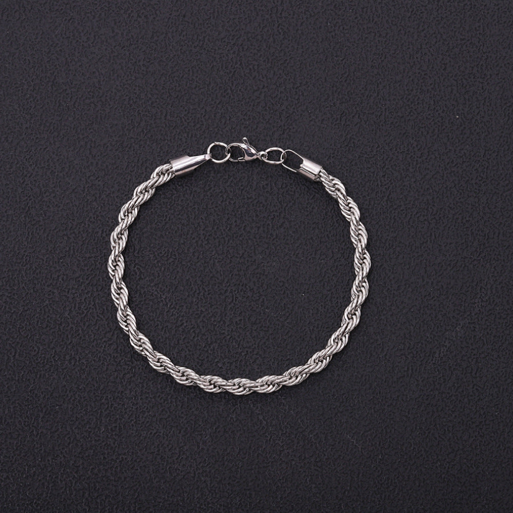 Gold Plated Twist Chain Necklace Bracelet