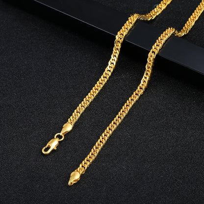 Gold Plated Wave Chain Necklace