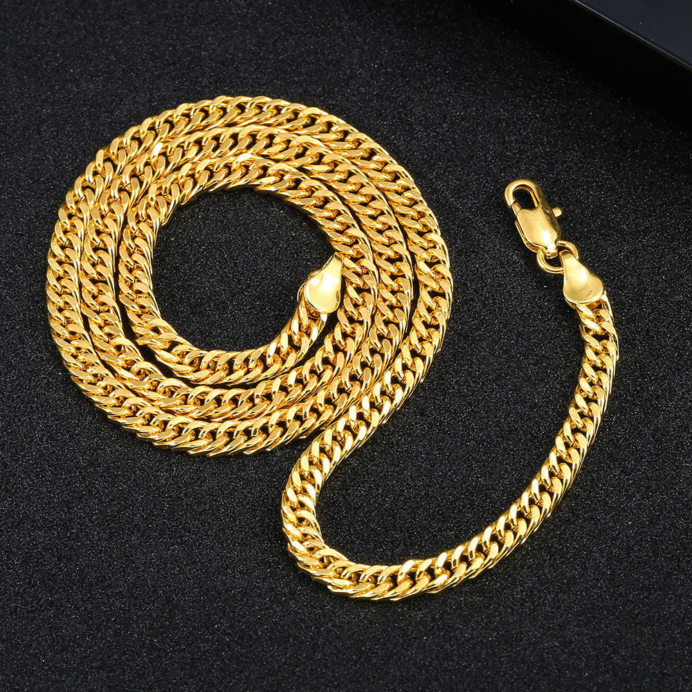 Gold Plated Wave Chain Necklace