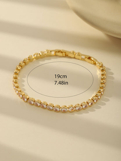 Gold Plated Zircon Leaf Bracelet