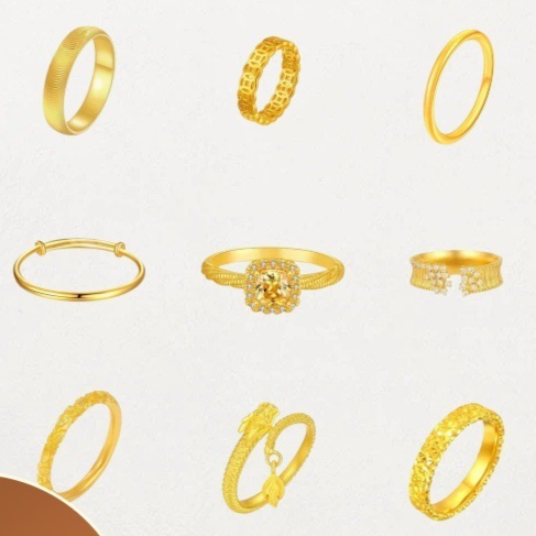 Gold Princess Series Solid Rings