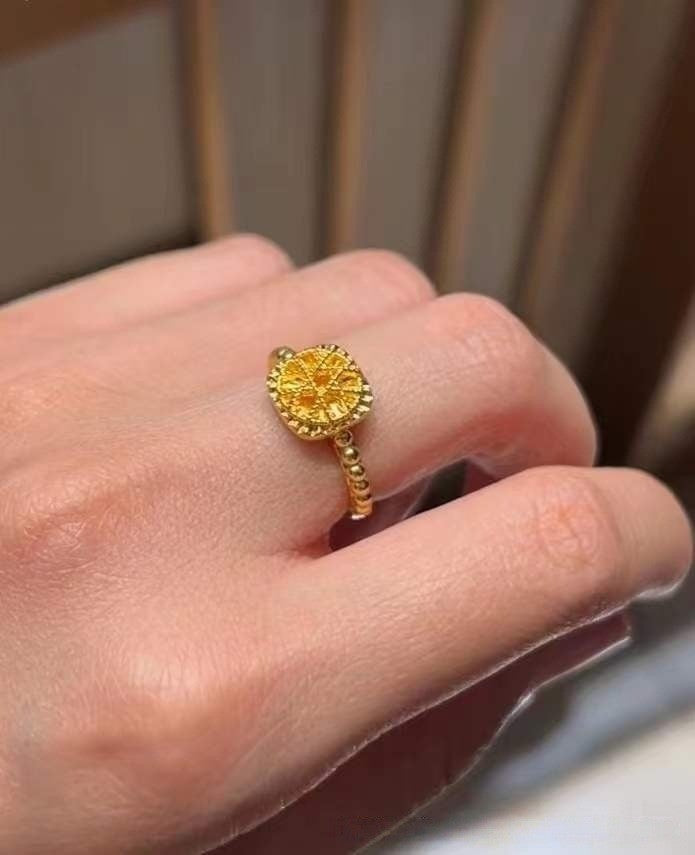 Gold Princess Style Solid Ring
