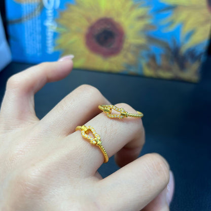 Gold Princess Style Solid Ring