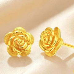 18k rose earrings