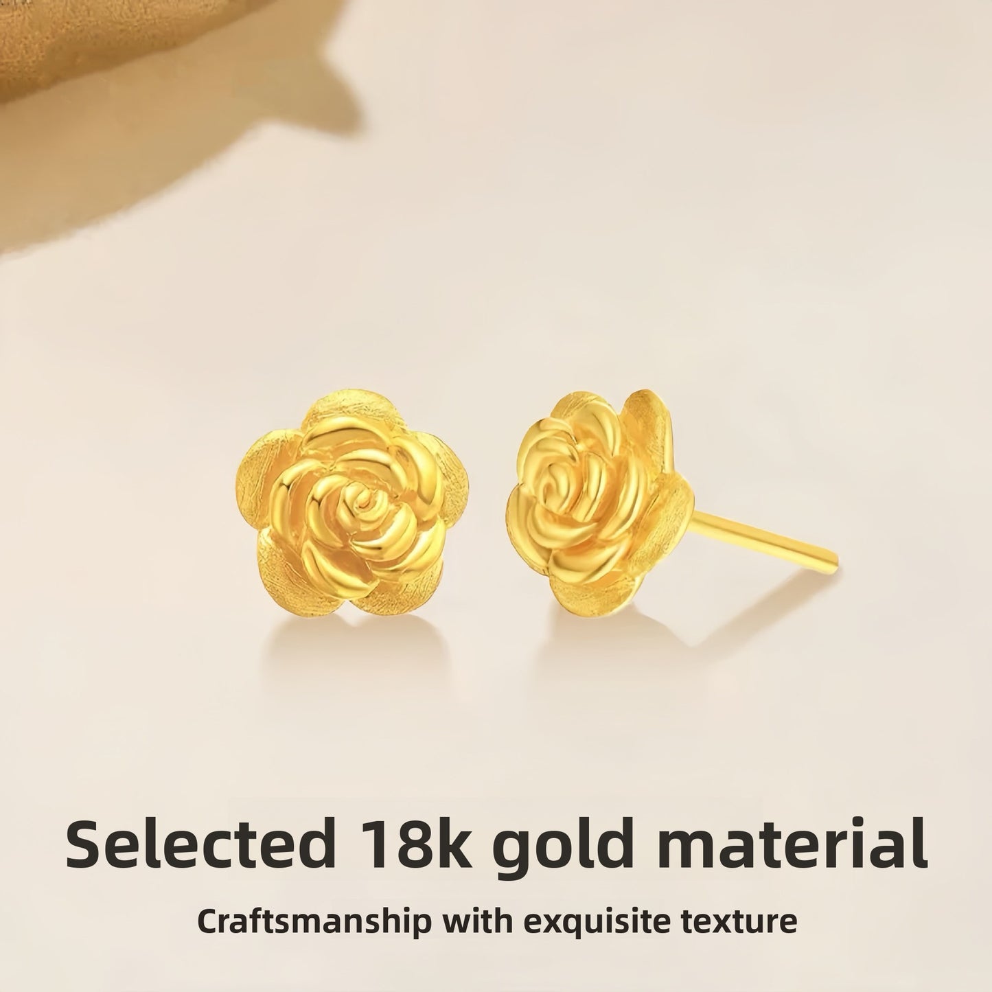 Gold Rose Earrings